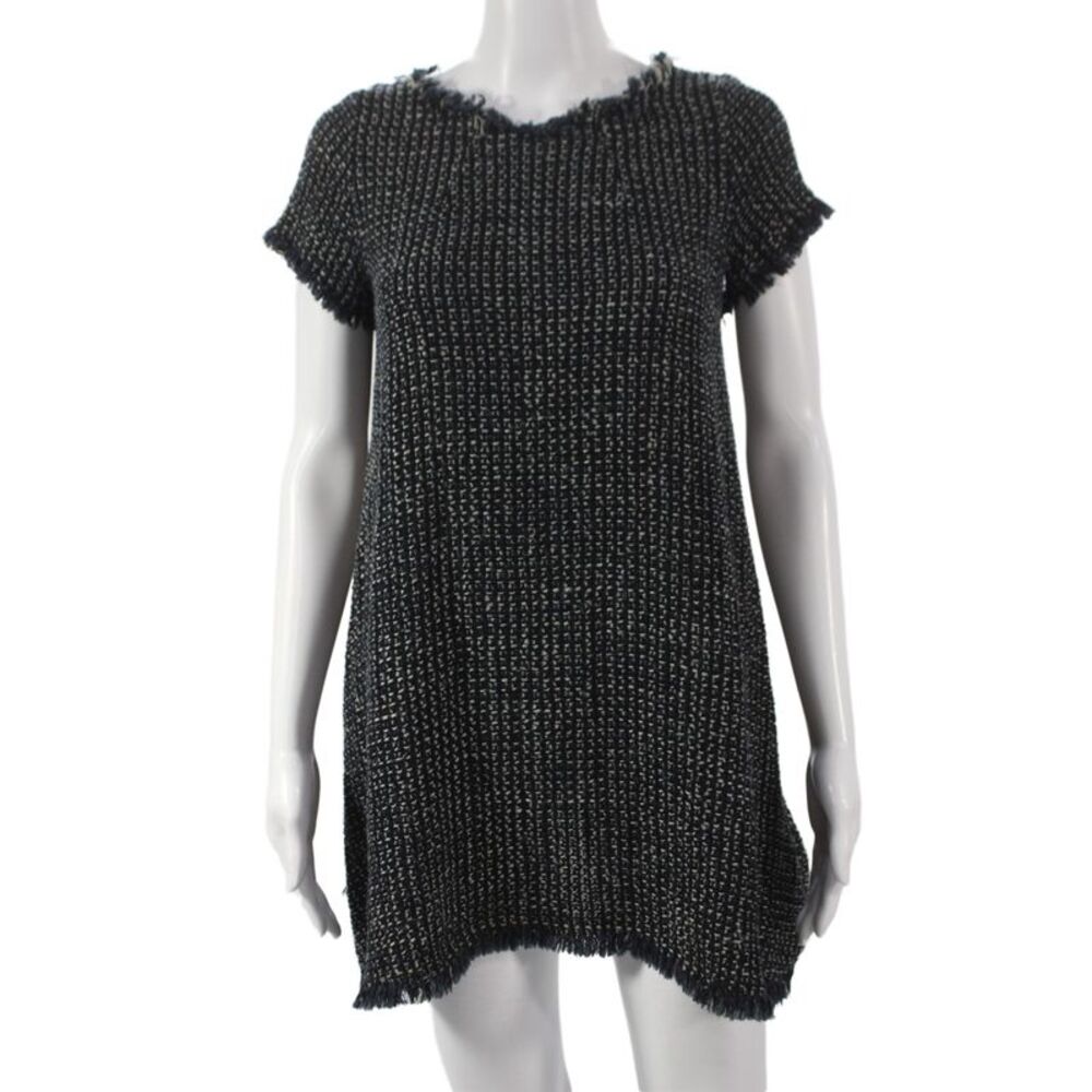 Ter Et Bantine Womens Black Shift Dress Above Knee Round Neck Size 40